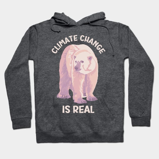 Climate Change is Real Polar Bear Hoodie by Slightly Unhinged